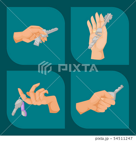Hand holding key vector apartment selling human gesture sign security house concept arm symbol Hand holding key vector apartment selling human gesture sign security house concept arm symbol 54511247