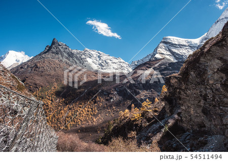 Landscape of peak limestone mountain range with 54511494