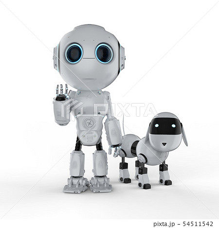Cute robot with dog Cute robot with dog 54511542