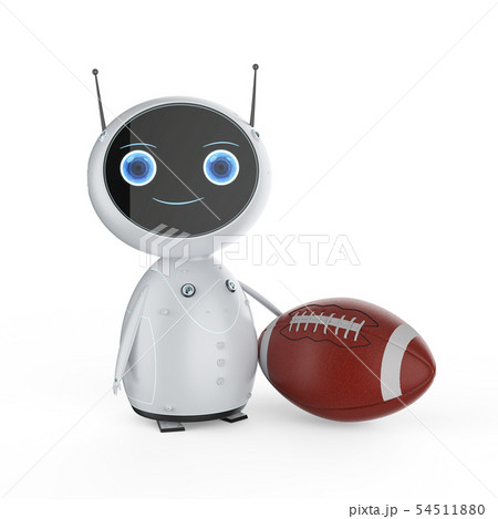 Robot with football ball 54511880