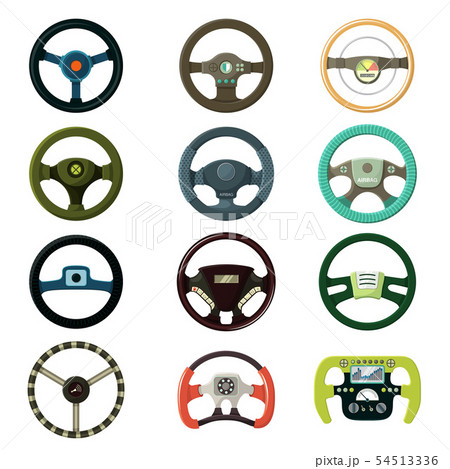 Steering wheel vector car driving wheeling control device in vehicle automobile illustration 54513336