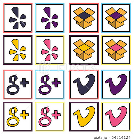 Social network symbols in speech balloons 54514124