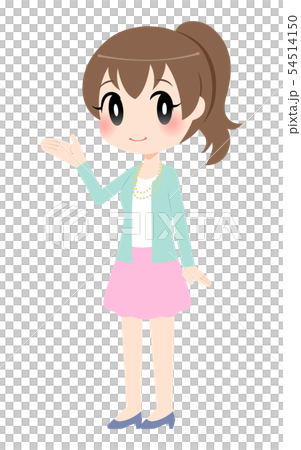 Woman raising her right hand 54514150