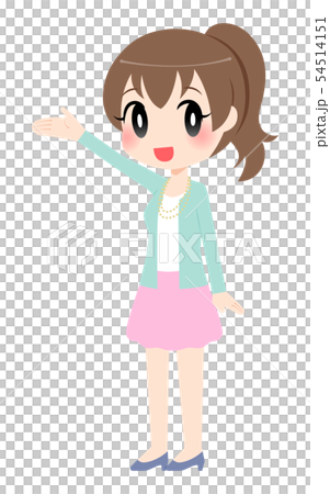 Woman raising her right hand 54514151