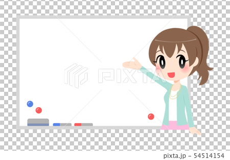 Woman standing in front of whiteboard 54514154