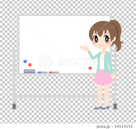 Woman standing in front of whiteboard 54514155