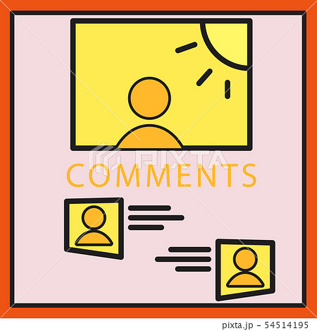 Self photo concept illustration comments on the photo posting in social networks. 54514195