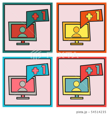 Set of Symbol of finger up, thumb up in flat style isolated on background.Vector illustration of 54514235