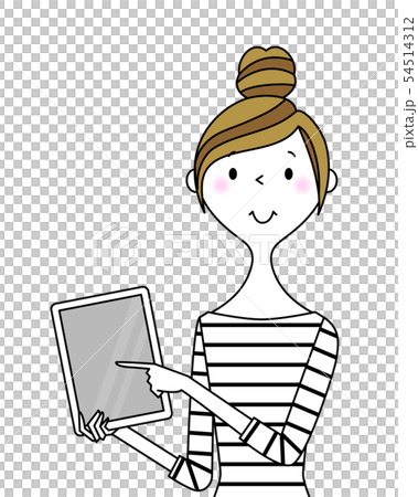 若い女性　ママ　タブレット 54514312