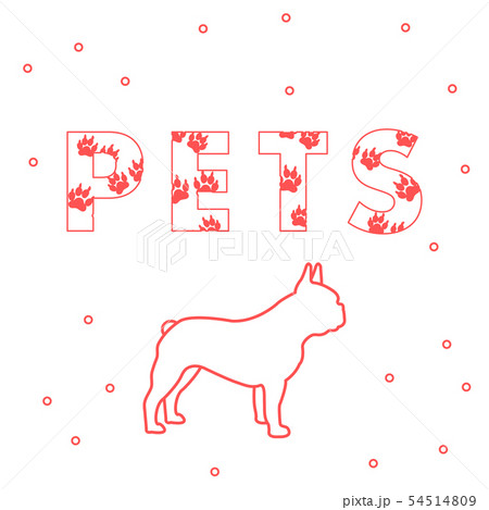 Dog and and the inscription Pets with traces 54514809