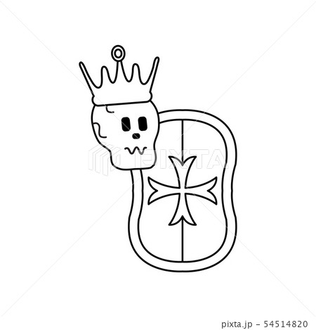 Skull in the crown with shield Skull in the crown with shield 54514820