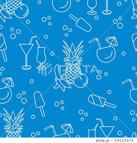 Cocktails, ice cream, pineapple, orange, banana Cocktails, ice cream, pineapple, orange, banana 54515473