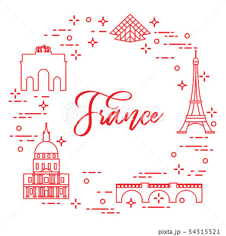 Famous buildings of Paris Symbols and landmarks. 54515521