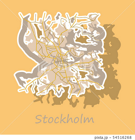 Sticker color map of Stockholm, Sweden. All objects are located on separate layers. Sticker color map of Stockholm, Sweden. All objects are located on separate layers. 54516268