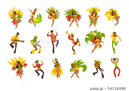 People Dancing And Playing Music Brazil のイラスト素材