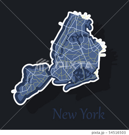 New York City Map - sticker illustration 54516503