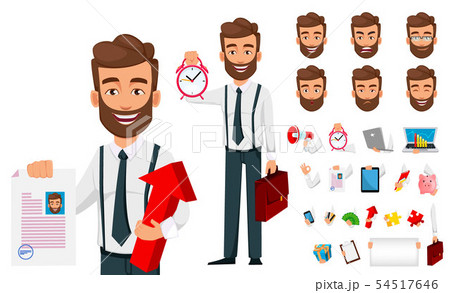 Business man cartoon character creation set Business man cartoon character creation set 54517646
