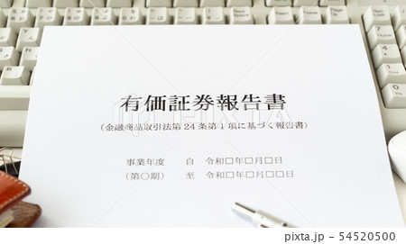 有価証券報告書　上場　証券取引所　レポート　資料　ビジネス 54520500