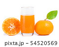 Orange and juice on white background 54520569