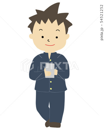 歩きスマホする男子学生 歩きスマホする男子学生 54521252