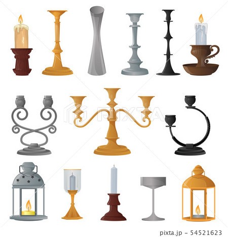 Candlestick Vector Candle Lantern Vintage のイラスト素材