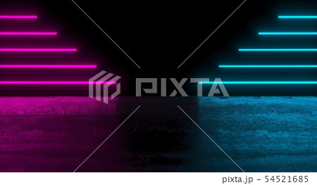 Futuristic dark podium with color stripes and reflection background. 3D rendering. Futuristic dark podium with color stripes and reflection background. 3D rendering. 54521685