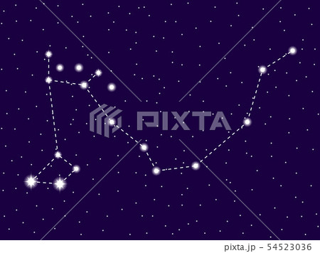 Draco constellation. Starry night sky. Cluster  54523036