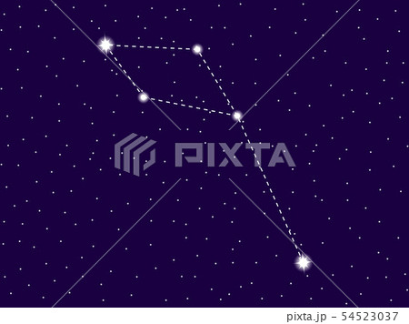 Delphinus constellation. Starry night sky. Cluster 54523037