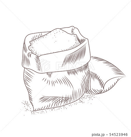 Sugar bag. Bag of cereals or flour. Isolated on 54523946