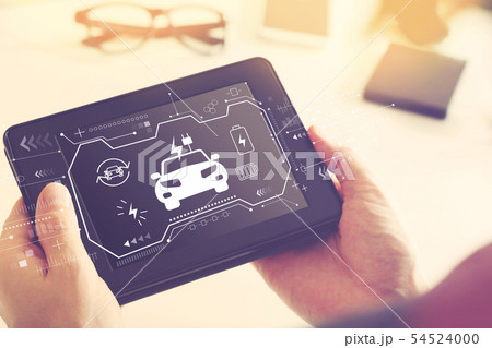EV with a tablet computer EV with a tablet computer 54524000