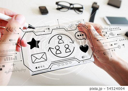 Social media theme with a notebook 54524004