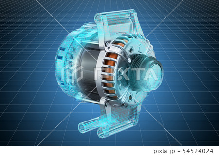 Visualization 3d cad model of starter Visualization 3d cad model of starter 54524024