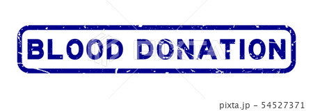 Grunge blue blood donation word square rubber seal 54527371