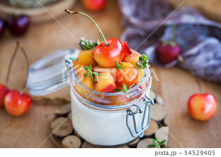 Delicious Italian dessert Panna Cotta  54529405