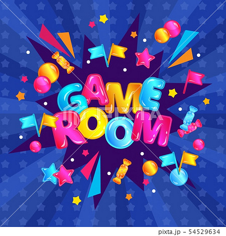 Children's game room decoration banner for play area vector illustration background. 54529634