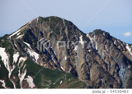 南アルプス　白峰三山テント縦走　西農鳥岳山頂から　塩見岳を望む 54530463