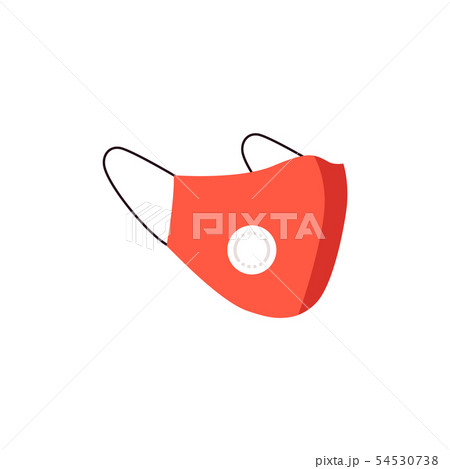 Red medical dust protective mask n95 with face protection of pollution air and dust. 54530738