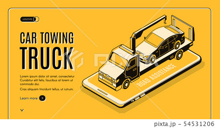 Car towing service app isometric website Car towing service app isometric website 54531206