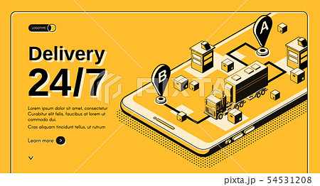 24-hour delivery service isometric website 24-hour delivery service isometric website 54531208