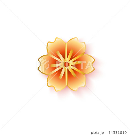 Cherry or citrus flower in Chinese paper style vector illustration isolated. Cherry or citrus flower in Chinese paper style vector illustration isolated. 54531810