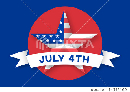 Star with american flag USA and inscription Independence Day Star with american flag USA and inscription Independence Day 54532160