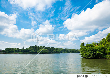 雄蛇ヶ池 おじゃがいけ 新緑と青空の風景 (千葉県東金市) 2019年6月撮影 雄蛇ヶ池 おじゃがいけ 新緑と青空の風景 (千葉県東金市) 2019年6月撮影 54533229