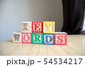 Educational toy cubes with letters organised to display word KEYWORDS - editing metadata and Search 54534217