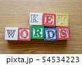 Educational toy cubes with letters organised to display word KEYWORDS - editing metadata and Search 54534223