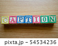 Educational toy cubes with letters organised to display word CAPTION - editing metadata and Search 54534236