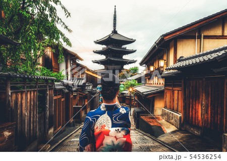 Traveler in Higashiyama District, Kyoto, Japan 54536254