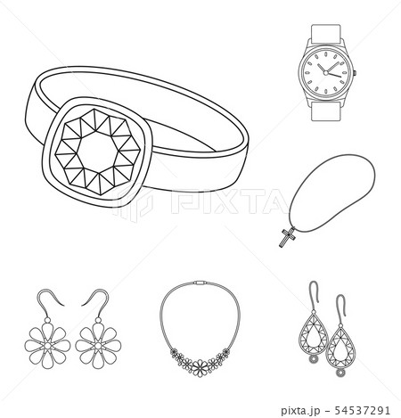 Isolated object of jewelery and necklace sign. Collection of jewelery and pendent stock vector Isolated object of jewelery and necklace sign. Collection of jewelery and pendent stock vector 54537291
