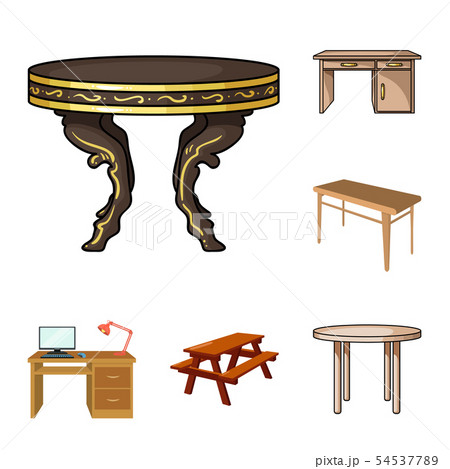 Vector design of and table symbol. Collection of and wooden stock symbol for web. 54537789
