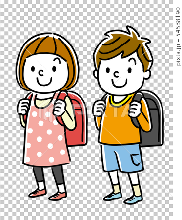 小学生の男の子と女の子 54538190