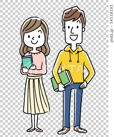 Smiling Men And Women College Students Students Stock Illustration